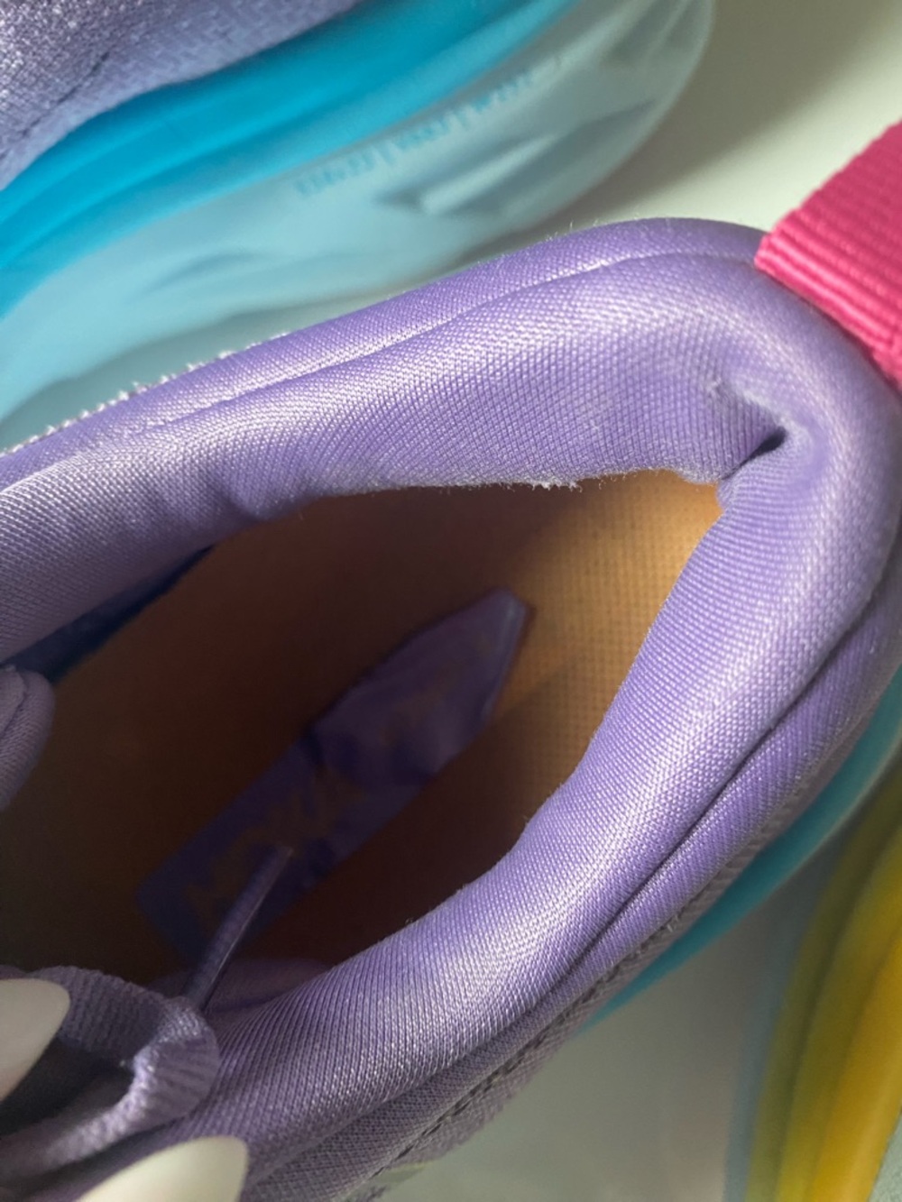 Hoka Women's Lavender and Turquoise Cushion Running Shoe - Picture 6 of 8